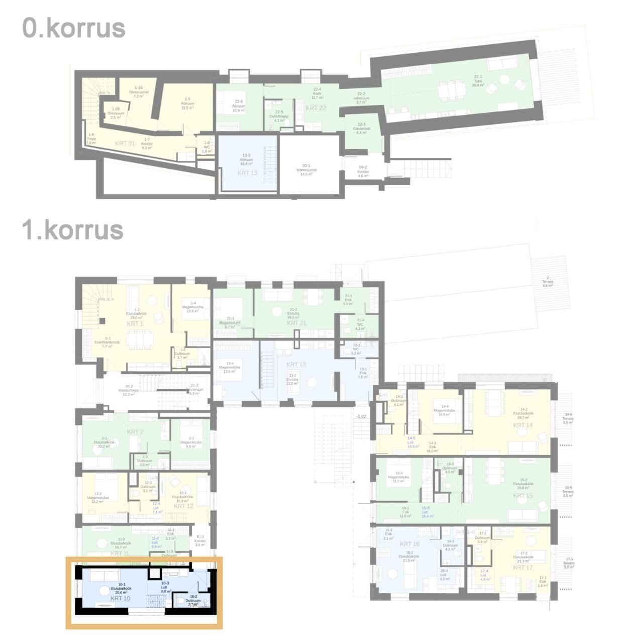 Lühiajaliseks rendiks sobivad, loftiga, 3 korterit